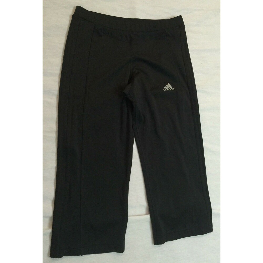 ADIDAS CLIMALITE WOMENS PULL ON ATHLETIC YOGA CAPRIS PANTS SIZE S